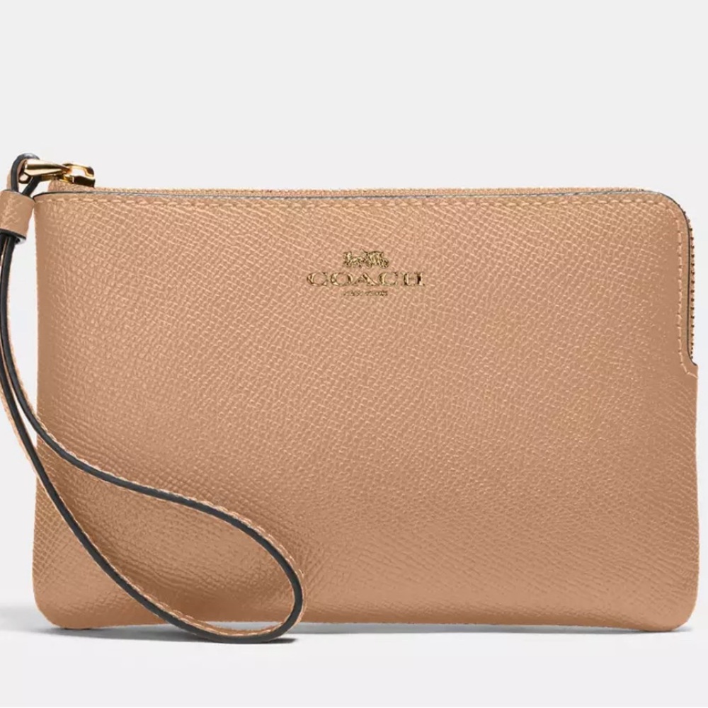 Coach Corner Zip Wristlet Tan Never Used